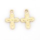 Pendentifs croix en alliage plaqué or clair sans nickel et sans plomb PALLOY-J218-164G-NR-1