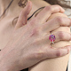 Unicraftale 4 pz 2 colori anelli vuoti anello aperto circa 17.1 mm anelli a cupola ottone piatto rotondo anello polsino aperto design contorto anello con sigillo per le donne anello in platino dorato gioielli semplici RJEW-UN0002-43-5