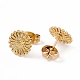 Ion Plating(IP) 304 Stainless Steel Sunflower Stud Earrings for Women EJEW-G338-05G-2