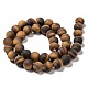 Natural Frosted Tiger Eye Round Bead Strands G-M064-10mm-02-2