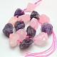 Natural Mixed Gemstone Rose Quartz and Amethyst Beads Strands G-L159-15-3