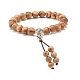 Stretch-Armband mit runden Perlen aus natürlichem Mischholz BJEW-JB07362-2