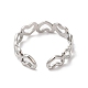 304 открытое кольцо-манжета из нержавеющей стали с полым сердцем для женщин RJEW-K245-28P-2