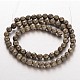 Faceted Round Natural Pyrite Beads Strands G-P061-2mm-20-1