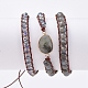 Faceted Glass & Natural Labradorite Beaded Wrap Bracelets BJEW-JB05035-01-2