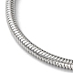 304 ожерелье из круглой змеиной цепи из нержавеющей стали NJEW-D045-13P-2