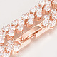 Brass Bracelets ZIRC-S058-46RG-2