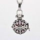Antique Silver Brass Pregnancy Chime Ball Pendant Necklaces NJEW-F053-02AS-13-1