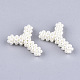 Handmade ABS Plastic Imitation Pearl Woven Beads FIND-T039-18-Y-3