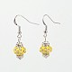 Platinum Plated Brass Dangle Earrings EJEW-J083-A10-1