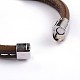 Simple Style Leather Cord Bracelets BJEW-P128-07E-3