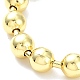 Beacelets coulissants à perles rondes en laiton plaqué de longue durée pour femmes et hommes BJEW-E089-01G-04-2
