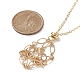 Brass Chains Macrame Pouch Empty Stone Holder for Pendant Necklaces Making NJEW-JN04475-02-5