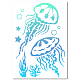 Plantilla de medusas gorgecraft Plantillas de vida marina de 30 × 21 cm Plantillas temáticas de algas marinas Plantilla cuadrada de letrero reutilizable Plantilla de dibujo hueca para pintar en la pared de madera Tarjeta de álbum de recortes piso DIY-WH0284-013-1