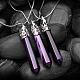 Bullet Natural Agate Pointed Pendant Necklaces NJEW-BB00014-04-2