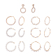 Kissitty 7 paio di orecchini pendenti a forma di c con perle in resina di stile e anello FIND-KS0001-16-1