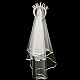 ラインストーンブライダルベールヘアアクセサリー  プラスチック製の人造真珠のヘアバンド  女性女の子のためのスポンジヘアバンド  ホワイト  140x130mm PW-WG58256-03-1