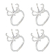 Nbeads 4 pieza de anillo de garra en blanco KK-NB0003-17-1