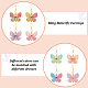 10 paires de boucles d'oreilles pendantes en résine papillon bling 10 couleurs EJEW-AB00006-6