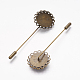 Antique Bronze Brass Cravate Pin Settings X-KK-CJSEB43-AB-FF-2