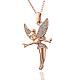 Real Rose Gold Plated Eco-Friendly Tin Alloy Czech Rhinestone Angel Pendant Necklaces For Women NJEW-BB13785-RG-1