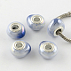 Pearlized handgemachten Porzellan europäischen Perlen OPDL-S071-01-1