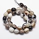 Natural Dyed  Stripe Agate Oval Bead Strands G-L288-01A-2