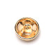 1穴合金ボタン  縫製用  バッジ模様の半円形  ライトゴールド  15x10mm  穴：2mm BUTT-WH0019-50A-2