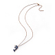 304 Stainless Steel Enamel Pendant Necklaces NJEW-L151-12RG-2