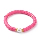 Bracelets élastiques faits à la main de perles heishi en pâte polymère X-BJEW-JB05759-2