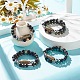 2Pcs 2 Style Mala Bead Bracelets Set with Tibetan Agate Dzi Beads BJEW-JB08020-2