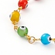Bracelets de perles faits à la main au chalumeau mauvais œil BJEW-JB05854-2
