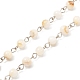 Handgefertigte Ketten. Runde Perlenkette aus natürlichen Süßwassermuscheln AJEW-JB01084-02-1
