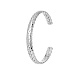 Bracelet manchette à motif de feuilles en acier inoxydable LO9146-3-1