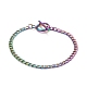 Ion Plating(IP) Rainbow Color 304 Stainless Steel Chain Bracelets for Women or Men BJEW-A039-04MC-1