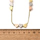 Латунные трехцветные ожерелья из бисера в форме сердца с коробкой NJEW-H057-01-5