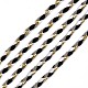 三色ポリエステル編組コード  金のメタリック糸で  編みこみのジュエリー友情ブレスレット作りのために  濃いグレー  2mm  約100ヤード/バンドル（91.44m /バンドル） OCOR-T015-B06-1