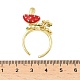 Латунные микро проложить манжеты кольца кубического циркония RJEW-A069-04G-7