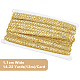 きらめくメタリックポリエステルリボン  ムカデ リボン PVC プラスチック スパンコール付き  服飾材料  ゴールド  3/8インチ（11mm）  約14.22ヤード（13m）/カード OCOR-WH0060-61B-2
