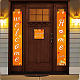 ホームオフィスの正面玄関のポーチの装飾のためのポリエステル吊り下げ看板  長方形と正方形  言葉は感謝します  オレンジ  180x30cmと30x30cm  3個/セット HJEW-WH0023-011-6
