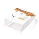 パン柄の紙製のベーキングバッグと長方形  ハンドルなし＆耐油バッグ  ステッカー付き  ギフト＆食品包装用  オレンジ  32x21x0.05cm CARB-K0001-01B-4