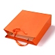 長方形の紙袋  ハンドル付き  ギフトバッグやショッピングバッグ用  レッドオレンジ  33x28x0.6cm CARB-F007-03G-4