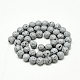 Brins de perles de pierre de lave naturelle galvanisées X-G-T058-03I-4MM-2