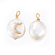 Colgantes naturales de perlas cultivadas de agua dulce PEAR-E013-26-2