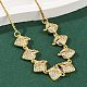 Латунные микропаве прозрачные кубические цирконии фруктовые нагрудники ожерелья NJEW-F342-01A-G-2