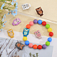 CHGCRAFT 14Pcs 7 Colors Owl Food Grade Eco-Friendly Silicone Beads SIL-CA0003-09-4