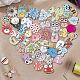 GORGECRAFT 200 PCS Cartoon Wooden Buttons Bulk Assorted Design 2 Holes Cute Animal Mixed Wood Button for Sewing DIY Crafts Scrapbooking Decoration(0.05~0.06inch) WOOD-WH0026-06-6