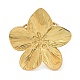 ステンレススチール製オープンカフリング 304 個  ゴールドカラー  花  usサイズ7 1/4(17.5mm) RJEW-Z024-02G-04-2