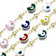 Brass Moon with Evil Eye Link Chains CHC-N018-096-1