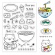 GLOBLELAND Oriental Style Clear Stamps Ramen Sushi Lucky Cat Silicone Clear Stamp Seals for Cards Making DIY Scrapbooking Photo Journal Album Decoration DIY-WH0167-56-748-1